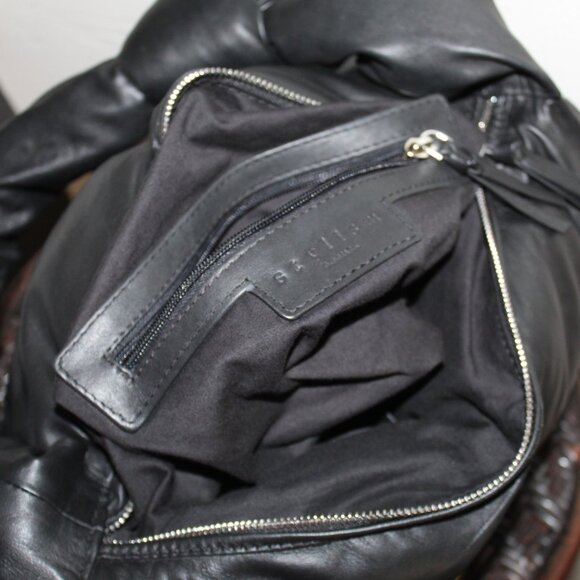 STYLISM Denmark Genuine Leather Black Puffer Quilted Handbag - Picture 16 of 16